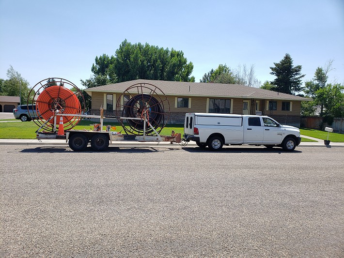 Picture of truck with fiber spools